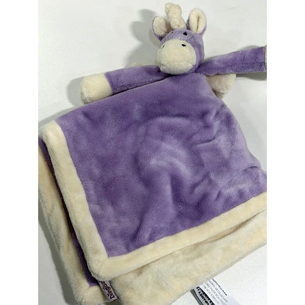 Teddykompaniet Diinglisar Purple White Back Unicorn Lovey Soft Unisex Cuddle Toy